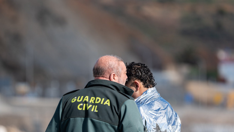 The Spanish Civil Guard arrests a young illegal migrant in Ceuta, Spain - 15 Jan 2025