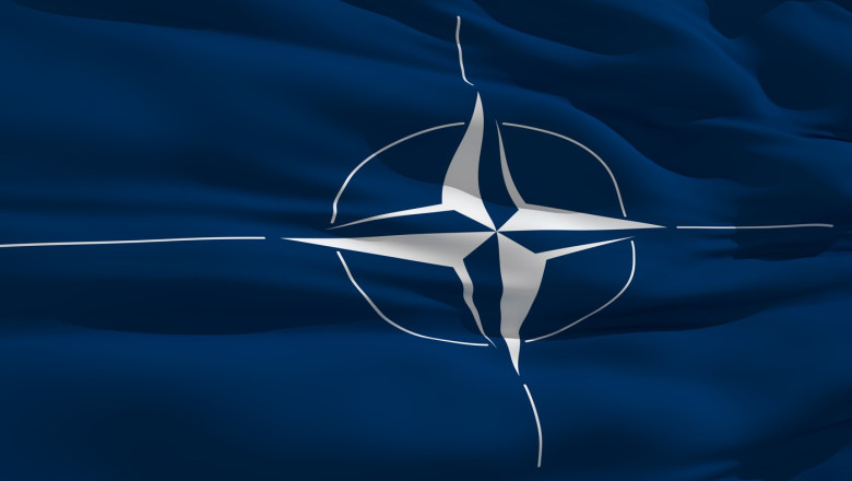 Waving flag of Nato
