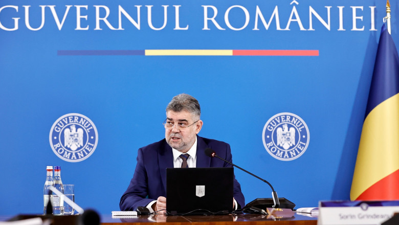 marcel ciolacu la o sedinta de guvern