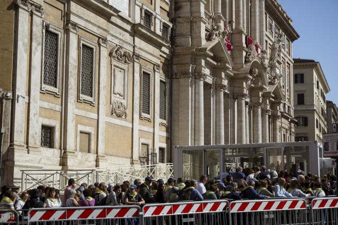 Tribute To The Grave Of Pope Francis In Santa Maria Maggiore.