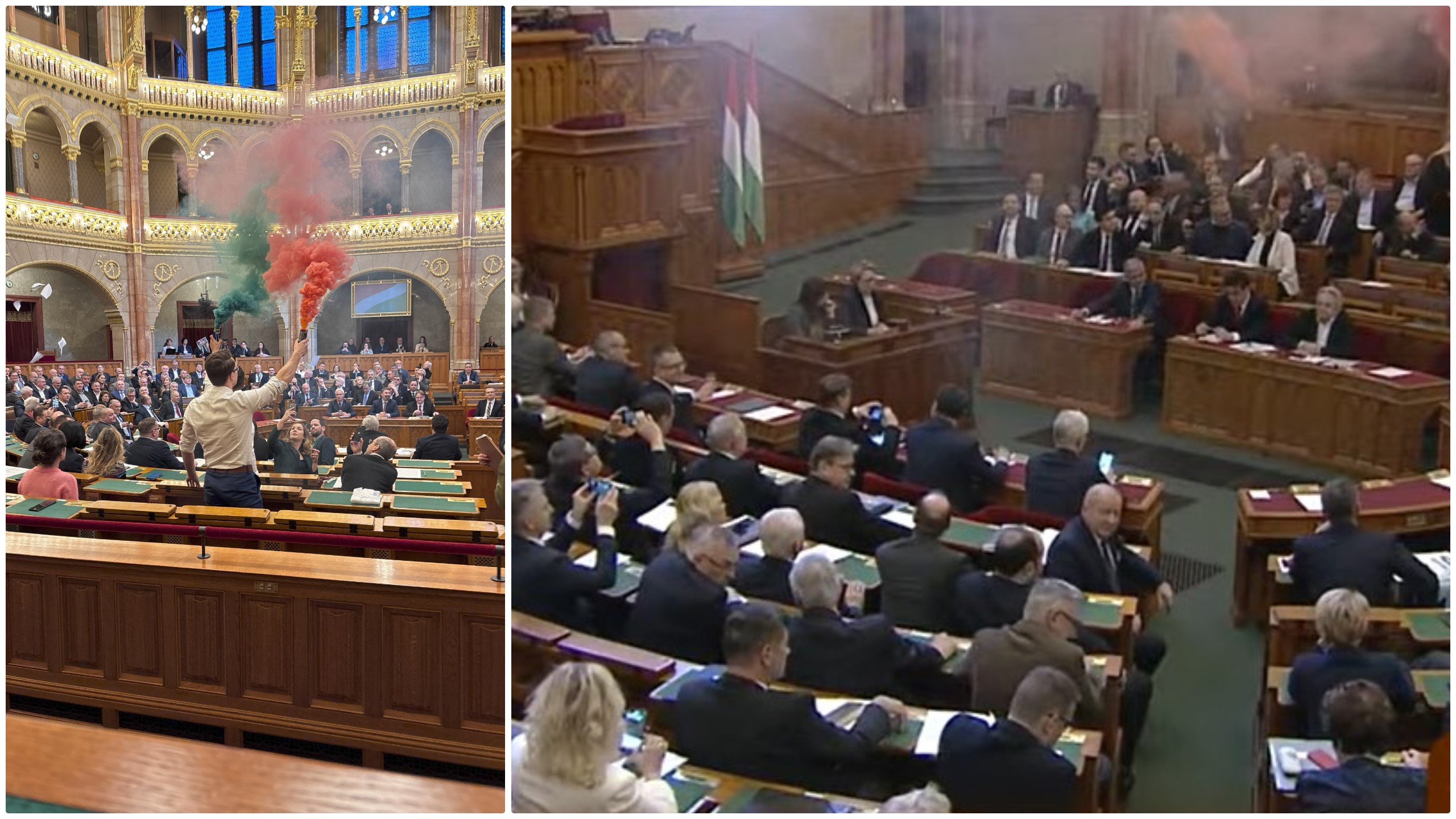Deputați din opoziție, suspendați din Parlamentul Ungariei după un protest cu fumigene la votul de interzicere a marșurilor Pride