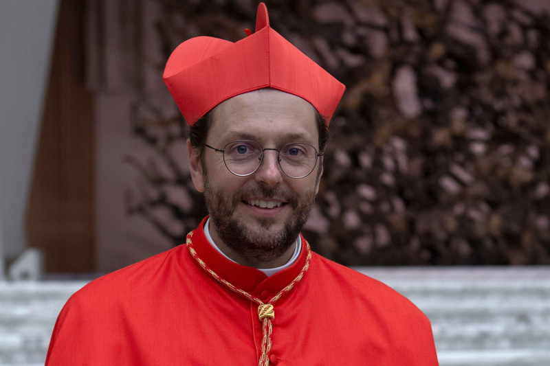 Vatican City, Vatican, 27 August 2022. The newly elected cardinal Giorgio Marengo poses during courtesy visits to the Vatican after a consistory inside St. Peter's Basilica. Credit: Maria Grazia Picciarella/Alamy Live News
