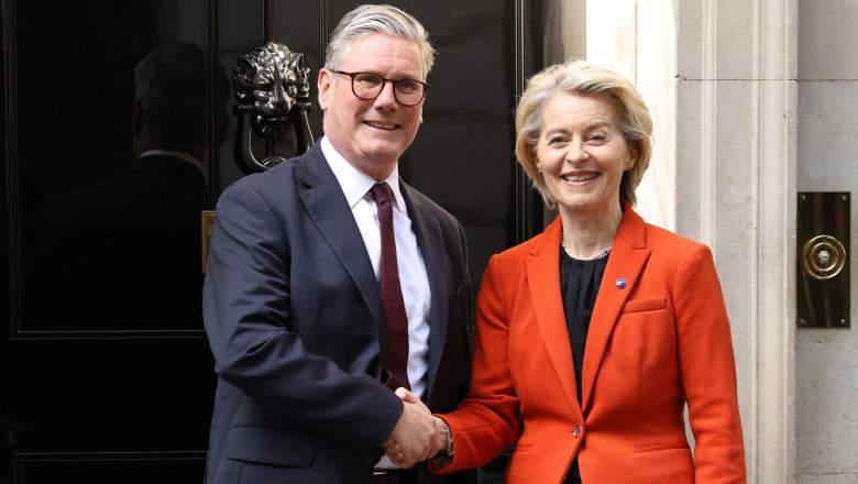 Ursula von der Leyen visits Downing Street in London