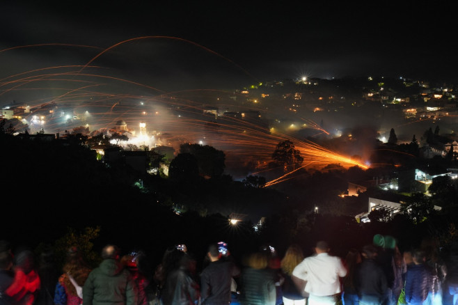 Rocket War in Greece' Chios island marking the Easter