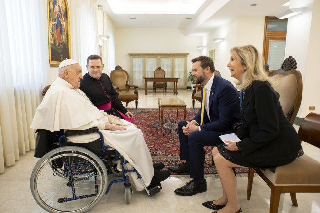 ITALY - Pope Francis ,eeting with US Vice-president JD Vance in the Vtaican - 2025/4/20