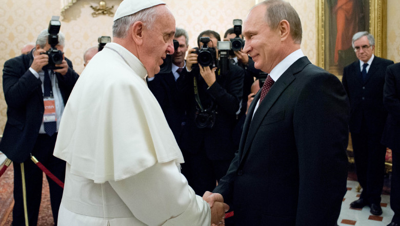 Vatican, Rome: Pope Francis meets Russian President Vladimir Putin