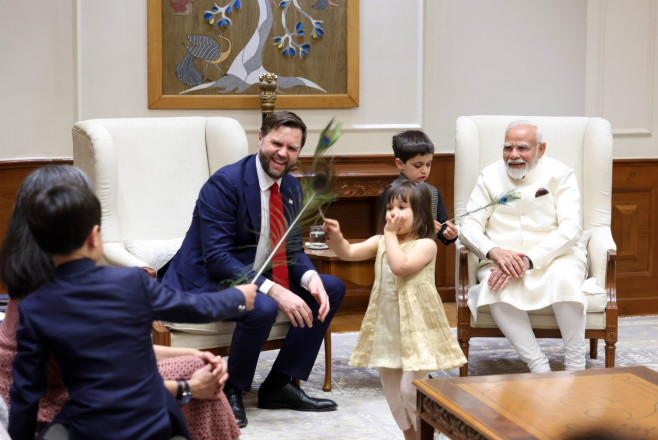 Indian Prime Minister Modi Bilateral Meeting With U.S Vice President JD Vance, New Delhi, India - 21 Apr 2025
