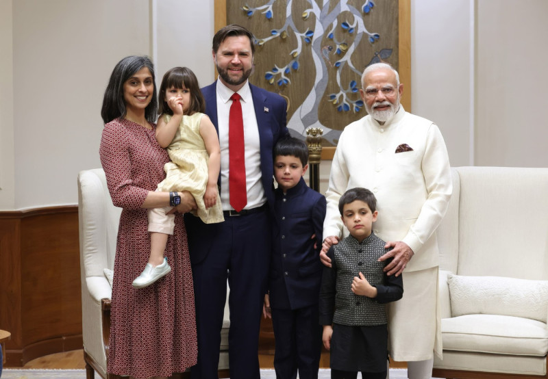 Indian Prime Minister Modi Bilateral Meeting With U.S Vice President JD Vance, New Delhi, India - 21 Apr 2025