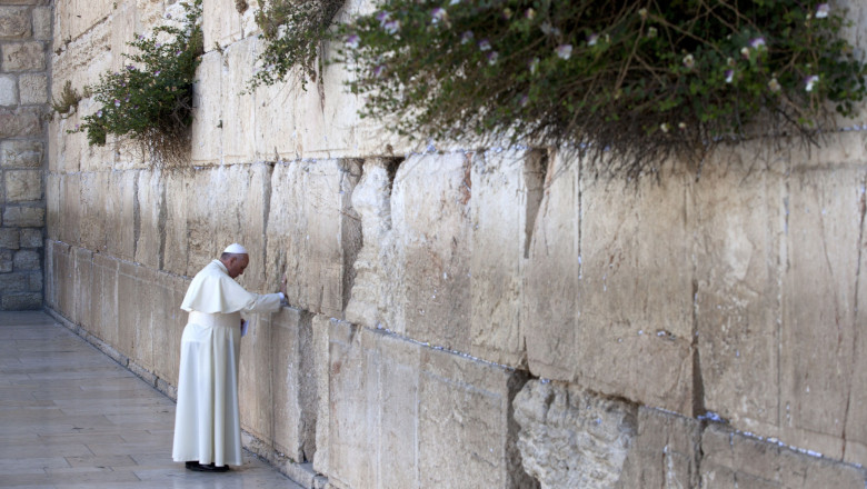 Jerusalem Pope Francis at the Western Wall the holiest site in Judaism