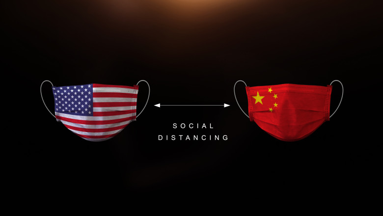 Concept,Of,Trade,War,Between,Usa,And,China,,Medical,Protective