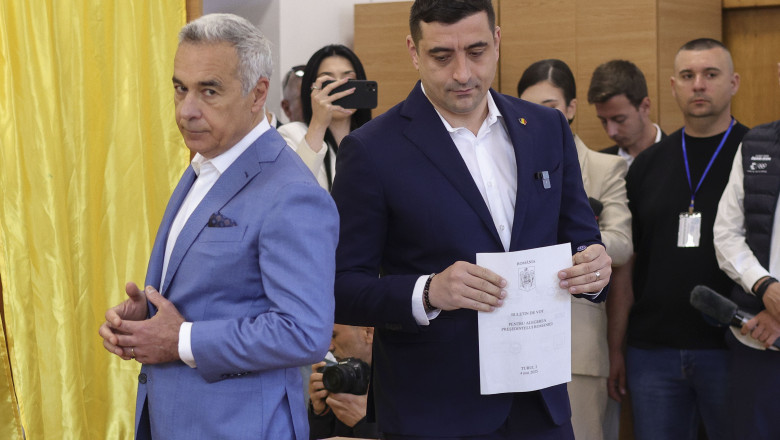 George Simion a mers la vot însoțit de Călin Georgescu: Președintele AUR: „Am votat cu Călin Georgescu”