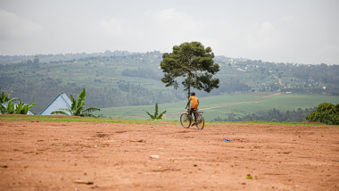 A boy seen riding a bicycle at his home village in Buhigwe district, Kigoma region on November 24, 2024