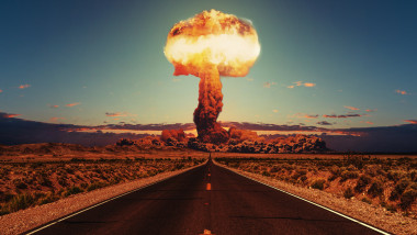 Asphalt,Road,Goes,To,A,Nuclear,Explosion.,Terrible,Atomic,Explosion