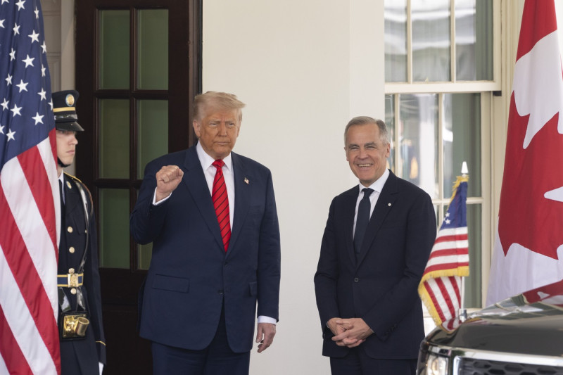 President Donald J Trump welcomes Prime Minister Mark Carney of Canada to the White House