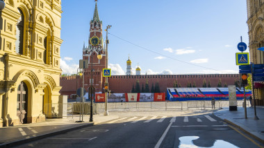 MOSCOW, RUSSIA - MAY 06: Scenery around the Red Square on May 6, 2025 in Moscow, Russia. In 2025, May 9 marks the 80th a
