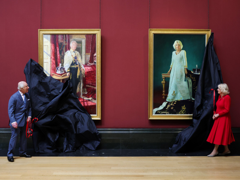 King Charles &amp; Queen Camilla At The National Gallery In London