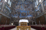ITALY - SEDE VANCANTE- SETTING UP THE SISTINE CHAPEL AT THE VATICAN - 2025/5/6