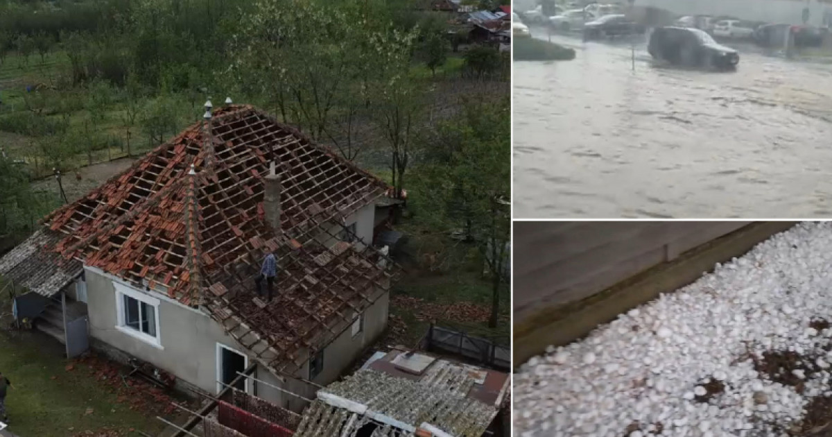Vremea rea a făcut ravagii în țară: grindina și vijeliile au avariat sute de case și zeci de mașini. Vântul a doborât mai mulți copaci|EpicNews