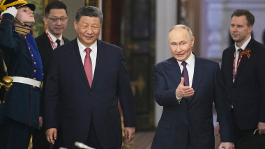 Xi Jinping și Vladimir Putin la Moscova.