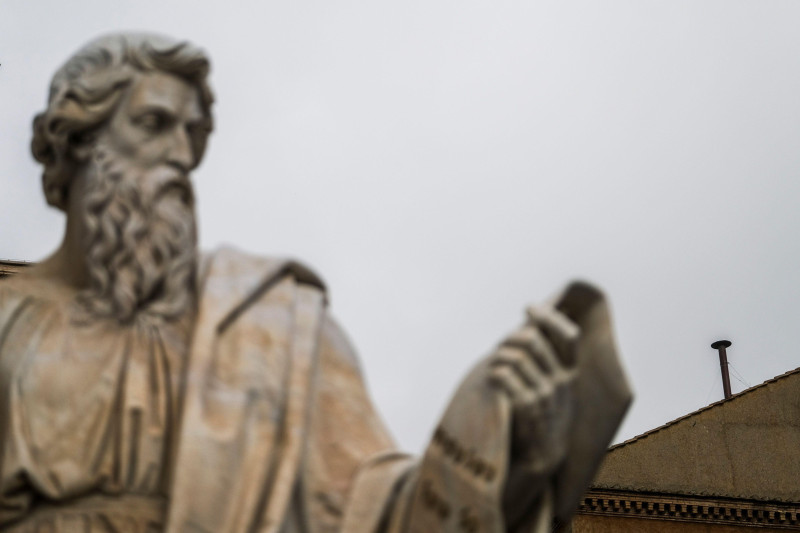 generic view of the Sistine Chapel chimney from there when Catholic cardinals vote in conclave, they burn their ballots, sending up black smoke to signal that they have not made a decision or white smoke to indicate that they have chosen a new Pope. The c
