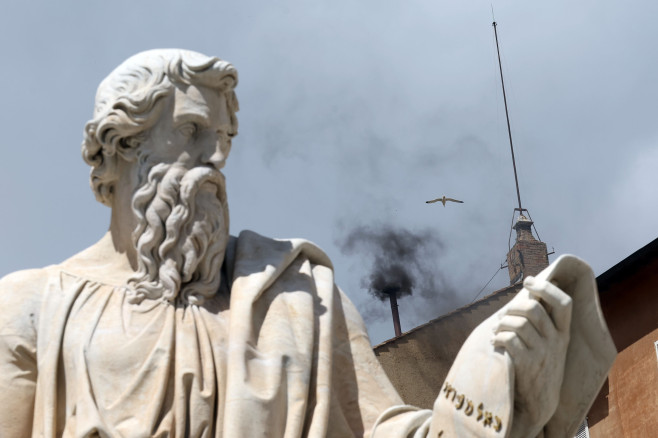 Black smoke in the third ballot Second day of the conclave in the Sistine Chapel in the Vatican