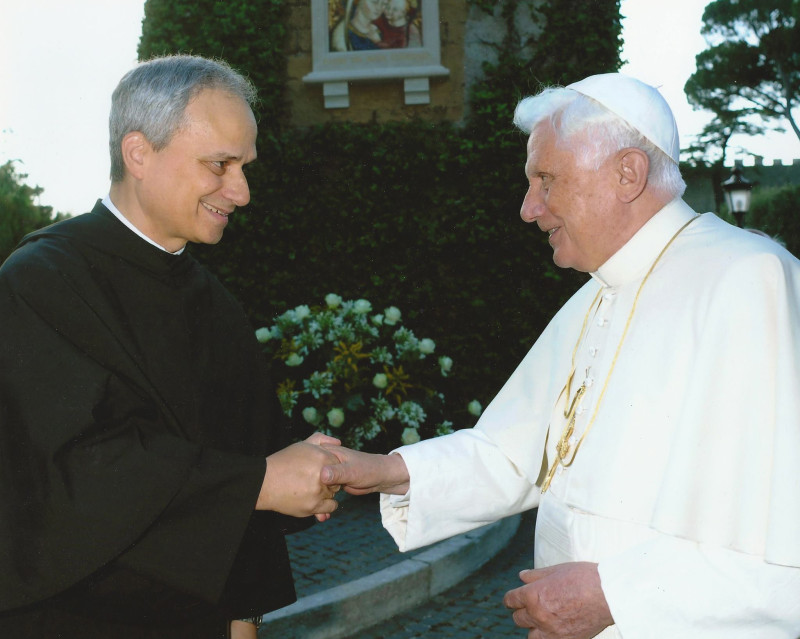 Robert Prevost with Pope Benedict XVI