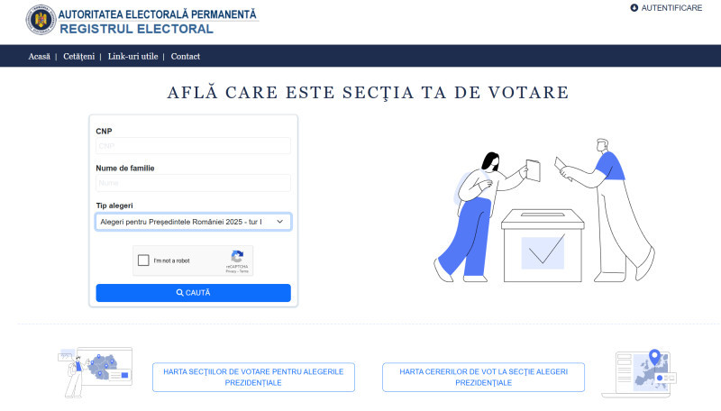 Secția de votare de care aparții. Foto - Registrul electoral