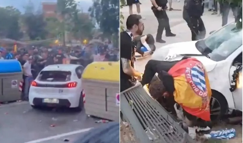 Incident șocant: 13 răniți după ce o maşină a intrat într-un grup de suporteri înaintea meciului dintre Espanol şi Barça