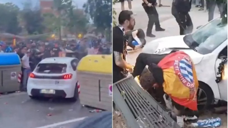 Incident șocant: 13 răniți după ce o maşină a intrat într-un grup de suporteri înaintea meciului dintre Espanol şi Barça