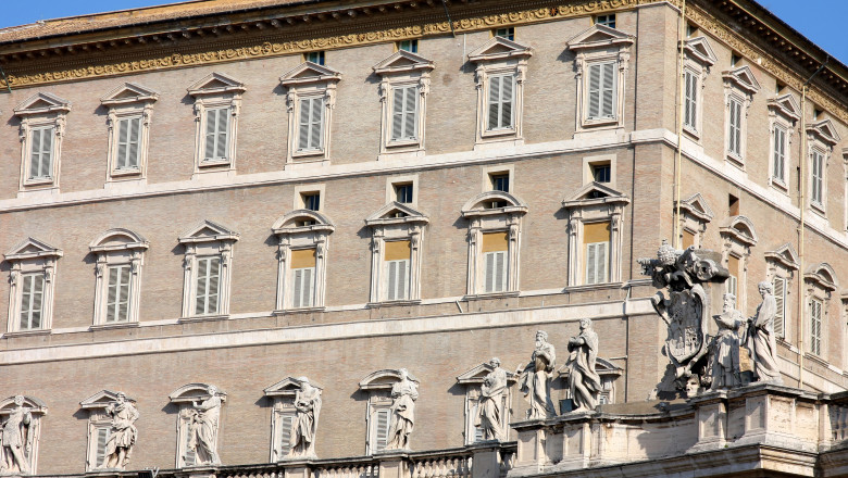 Apostolic,Palace,,Pope's,Residense,And,Window,Of,A,St.,Peter's