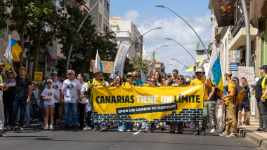 Demonstration against mass tourism in Tenerife