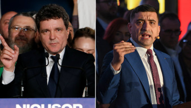 Colaj foto: Nicușor Dan și George Simion.