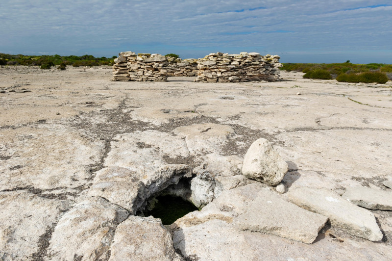 Natural watering holes like this attract Tammar Wallabies on West Wallabi island. They also helped Dutch soldier Wiebbe Hayes and other survivors of t