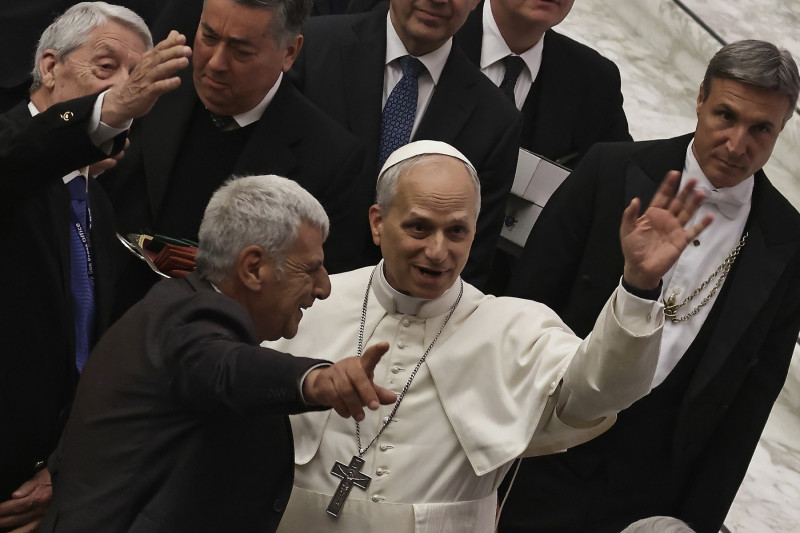 Pope Leo XIV Meet Media Gathered In Rome For The Conclave - May 12, 2025