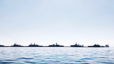 Boats Sailing In Sea Against Clear Sky