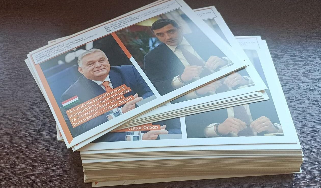 Pliante cu George Simion și Viktor Orban, distribuite în Ardeal. Mesajul UDMR: Încearcă să ne înșele pe noi, maghiarii din Transilvania