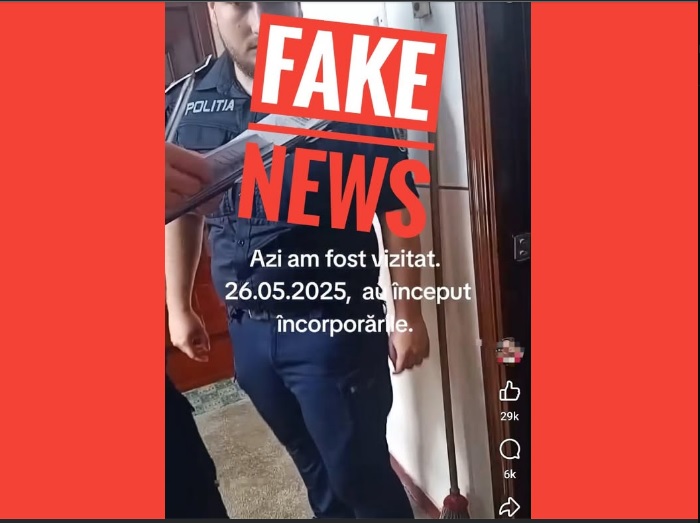 Un alt Fake News demontat de MapN: „Nu au început încorporările”