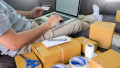 home and lifestyle concept,buying using credit card working with packaging startup entrepreneur small business e-commerce owner