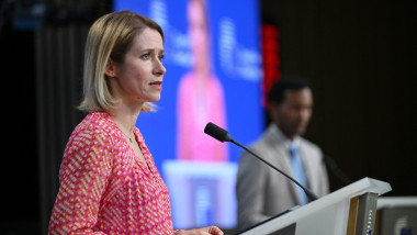 EU High Representative for Foreign Affairs and Security Policy, Kaja Kallas holds a press conference in Brussels​​​​​​​