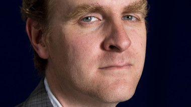 British fiction writer Nick Harkaway, pictured at the Edinburgh International Book Festival where he talked about his latest work entitled 'Angelmaker'. The three-week event is the world's biggest literary festival and is held during the annual Edinburgh