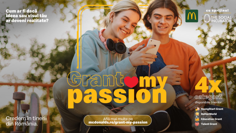 (P) McDonald's lansează Grant My Passion, un program pentru tinerii cu inițiativă din România