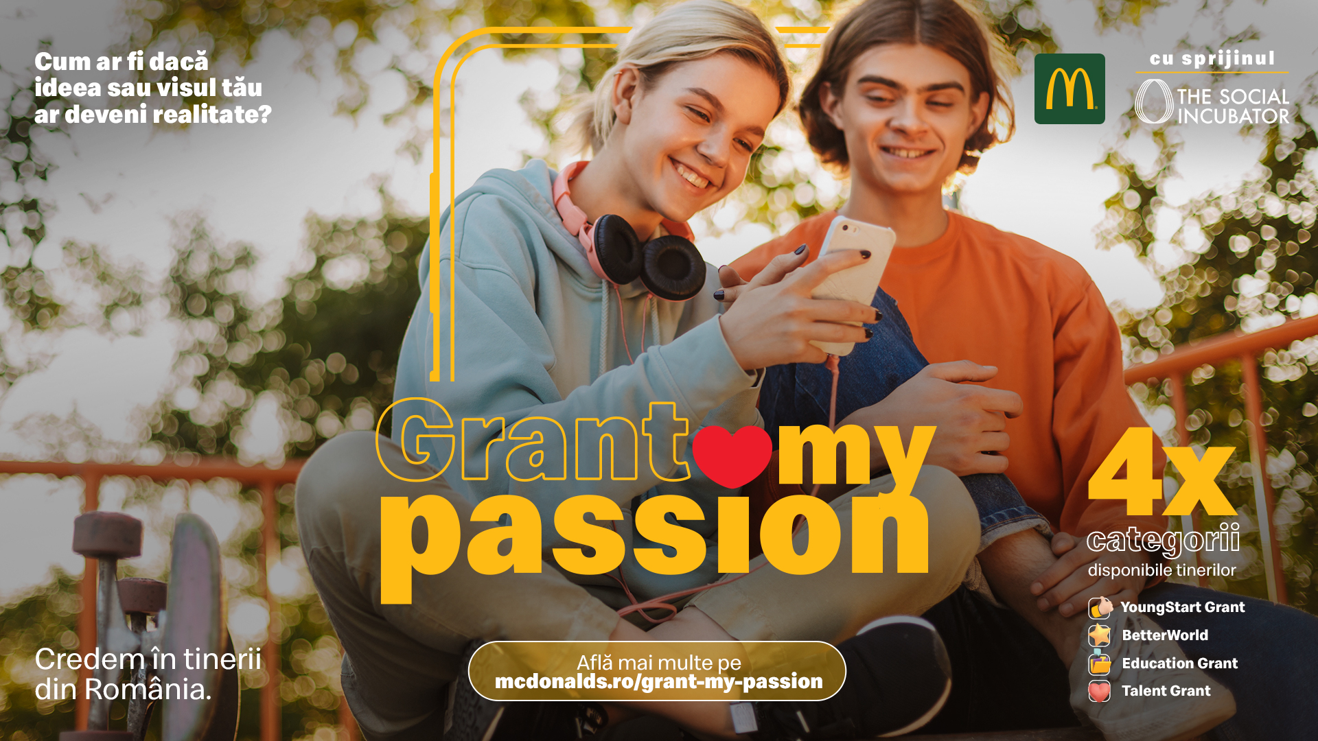 (P) McDonald's lansează Grant My Passion, un program pentru tinerii cu inițiativă din România