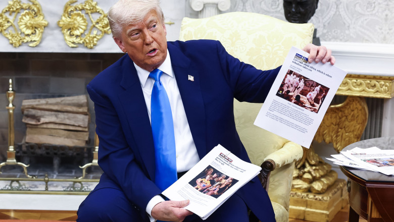 Fake news la Casa Albă: o imagine prezentată de Trump lui Ramaphosa este din filmări Reuters făcute în Congo, nu din Africa de Sud