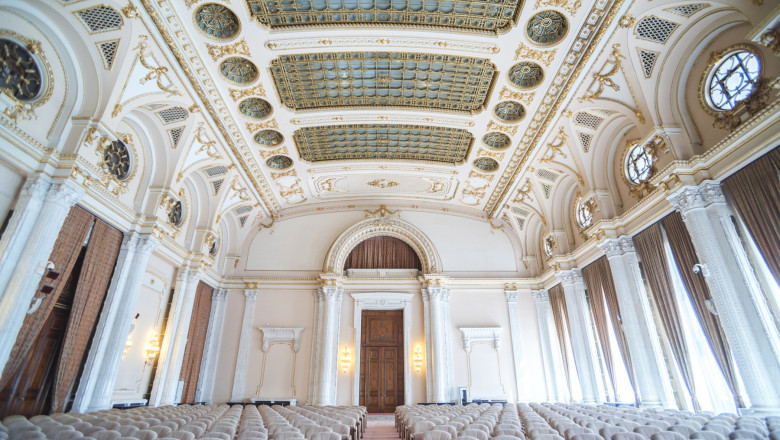 Interior rooms inside the Palace of the Parliament, Bucharest, Muntenia Region, Romania