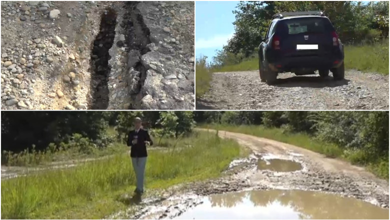 VIDEO  Drum județean distrus de ploi și nepăsare. Povestea celor 2,6 kilometri de șosea pentru care nu se găsesc bani. „Asta-i România”