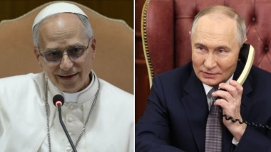 Vladimir Putin și Papa Leon al XIV-lea.
