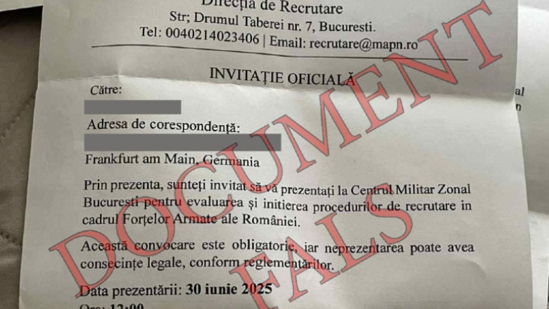 MApN: Românii din diaspora nu sunt chemați la centre de recrutare. „Acest document este fals”
