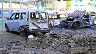 Burnt cars, the car interior burned. Russia s war against Ukraine, drone attack on Ukrainian city Dnipro, 2025, complete destruction of the car, war r