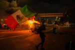 Protests Outside Federal Building In Downtown Los Angeles Turn Into Running Clashes With Law Enforcement