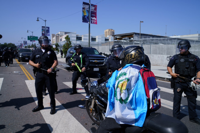 Protests Outside Federal Building In Downtown Los Angeles Turn Into Running Clashes With Law Enforcement